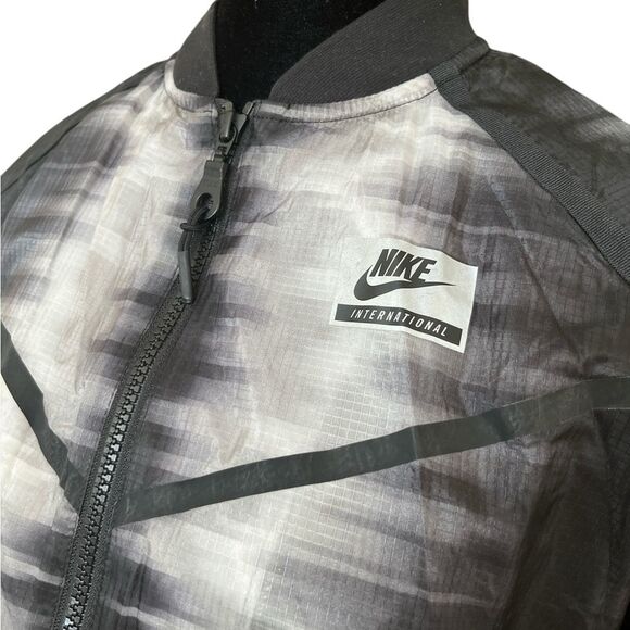 Nike Tie Dye Bomber Jacket Size Small Black and White Neutral Lightweight Coat - Picture 3 of 12